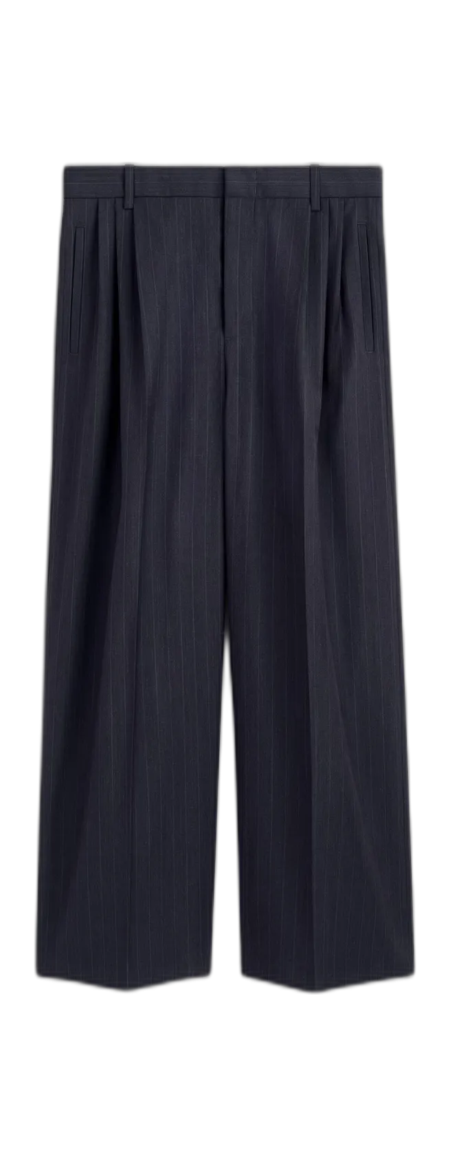 Pleated wide-leg bukser, navy fra COS